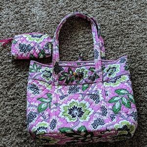 Large Vera Bradley tote with matching smaller bag